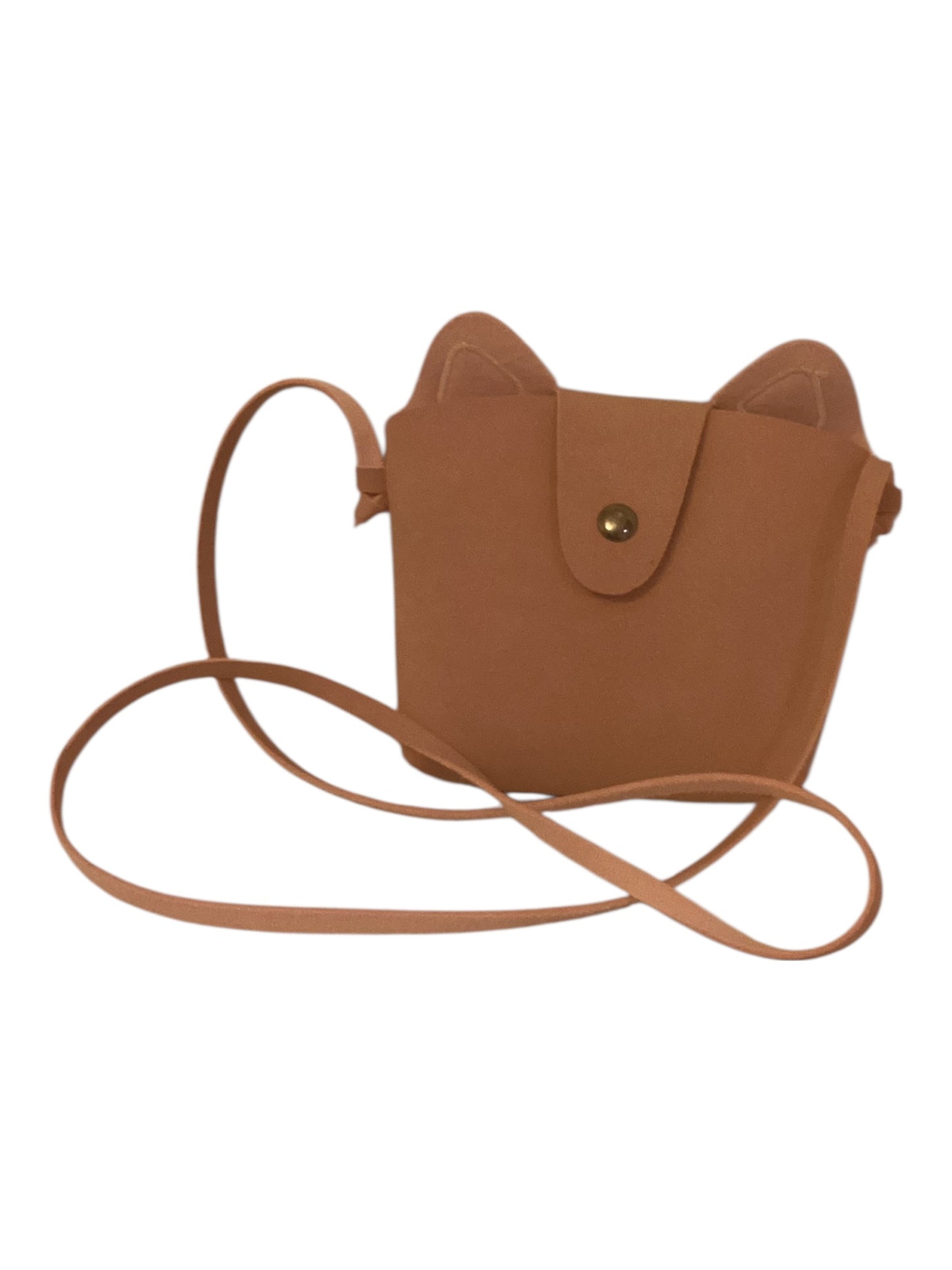 Toddlers Suede Cat Purse Soft Pink