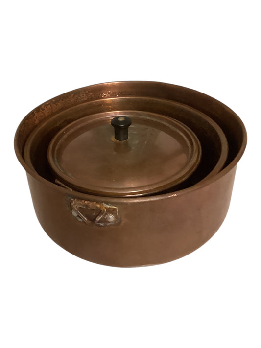 Vintage Copper Nesting Bowl Set