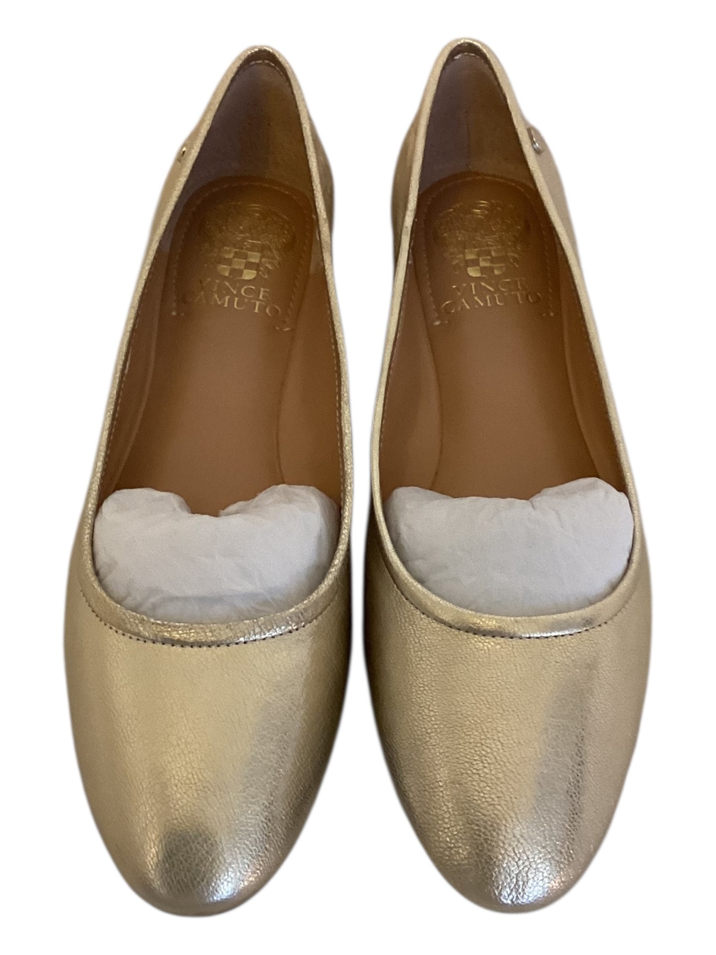 Vince Camuto Minndy Flat Light Gold – Women’s Size 8.5, Elegant Metallic Ballet Flat