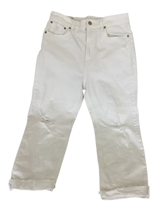 Gap Cheeky Straight Sky High Distressed White Jeans