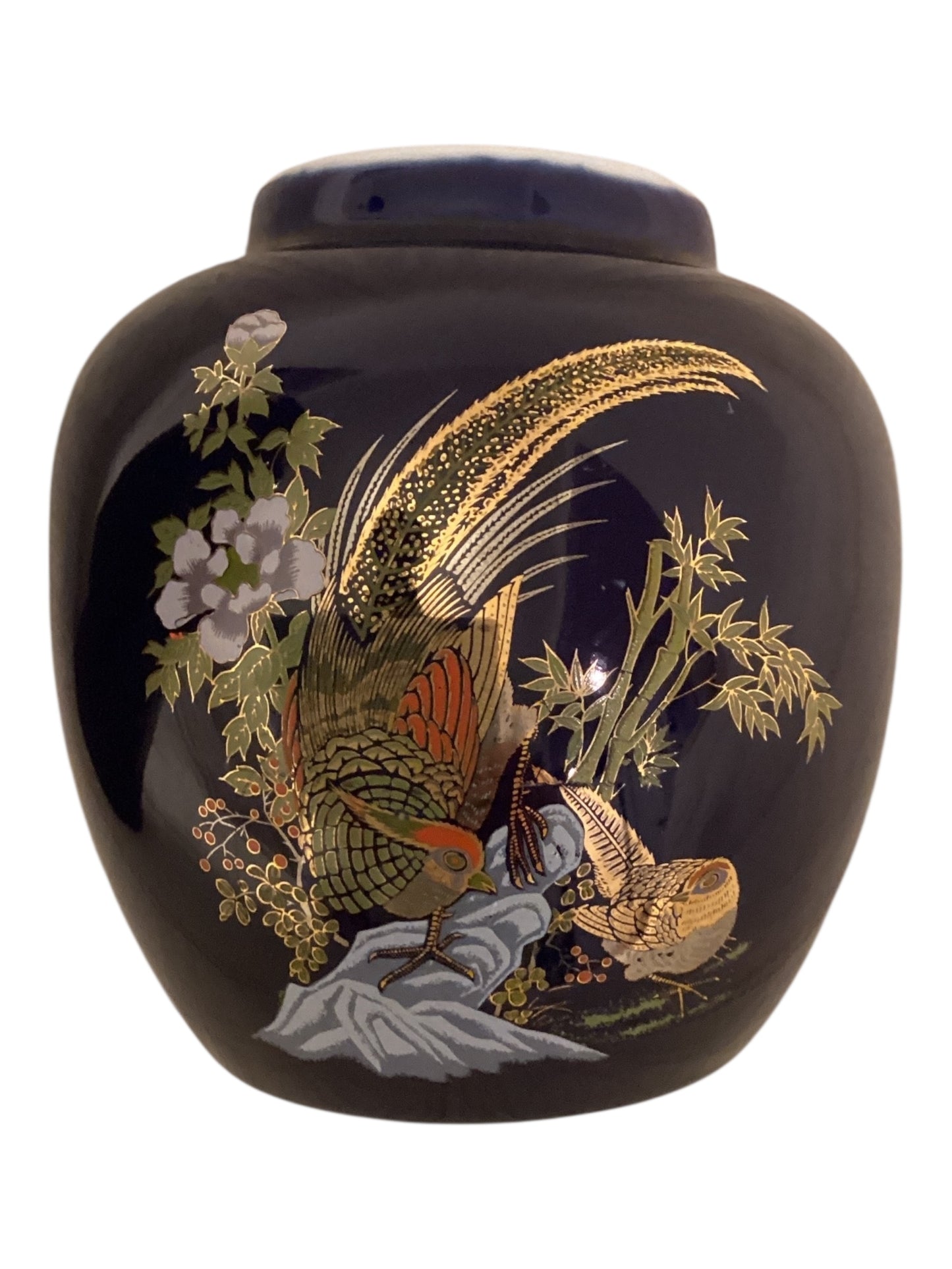 Vintage Porcelain 4” Ginger Jar & Vase Set