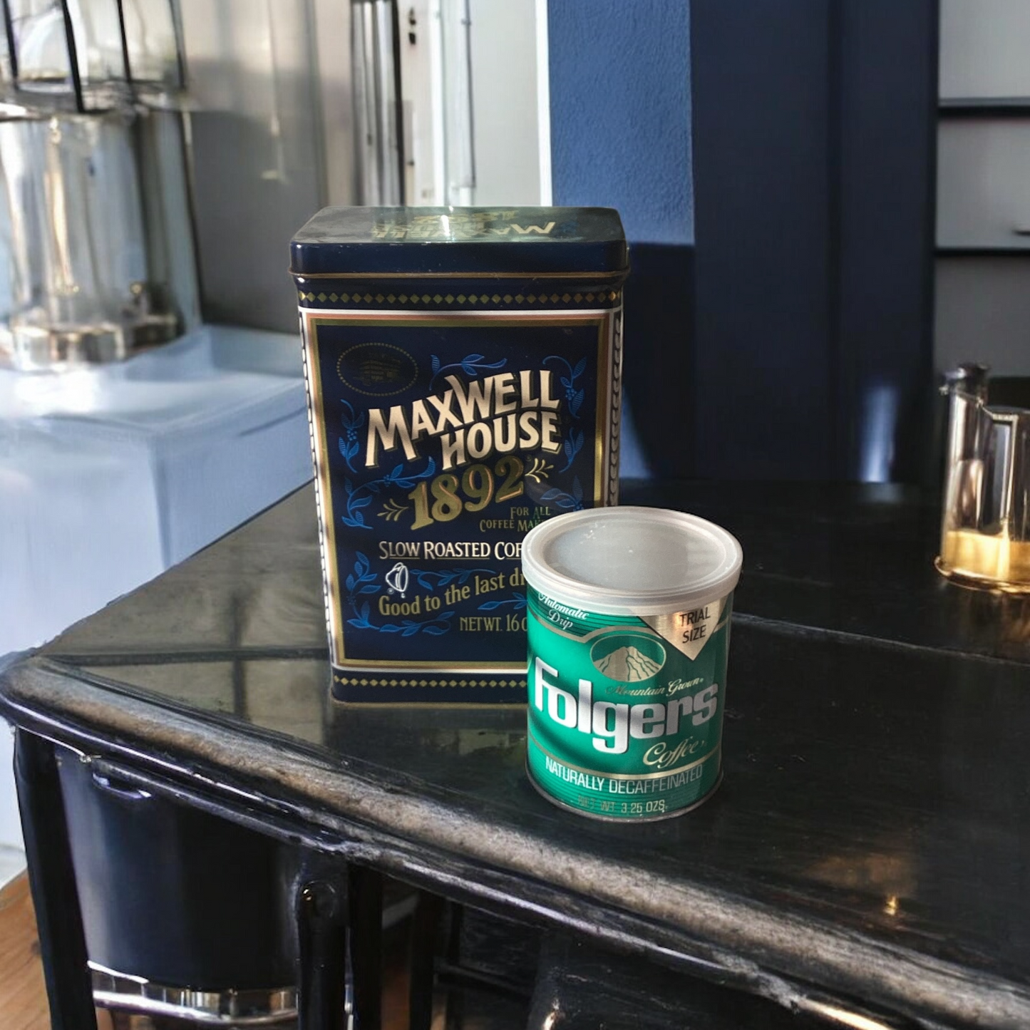 Vintage Maxwell House and Folgers Coffee Tins