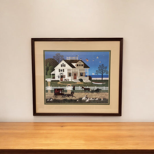 Charles Wysocki “Pickwick Cottage” Newly Framed American Rual Art