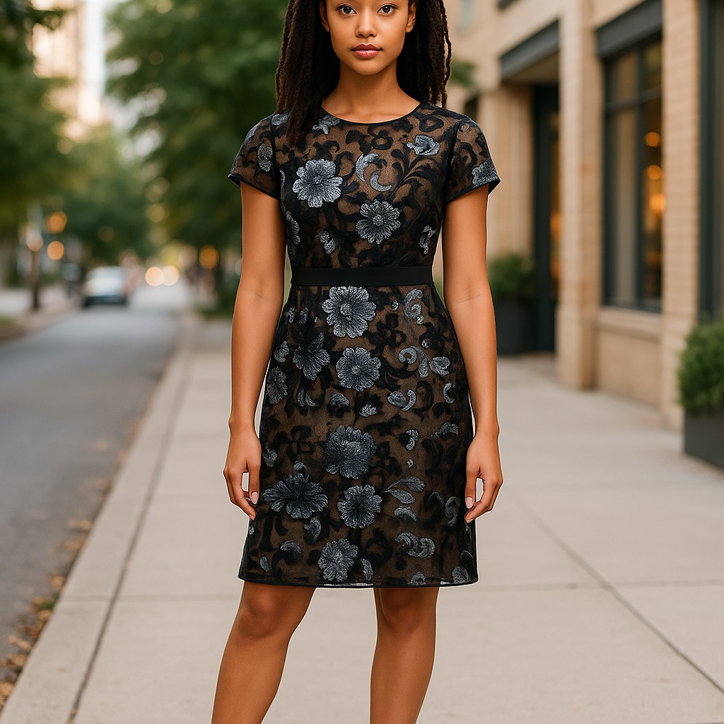 BCBGMAXAZARIA Kristen Sequin Lace Sheath Dress