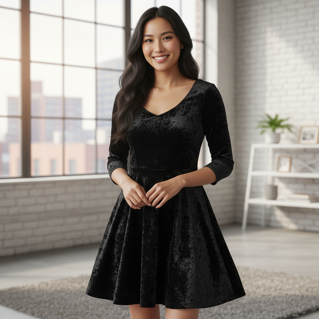 Ivanka Trump Black Velvet Dress Size 8